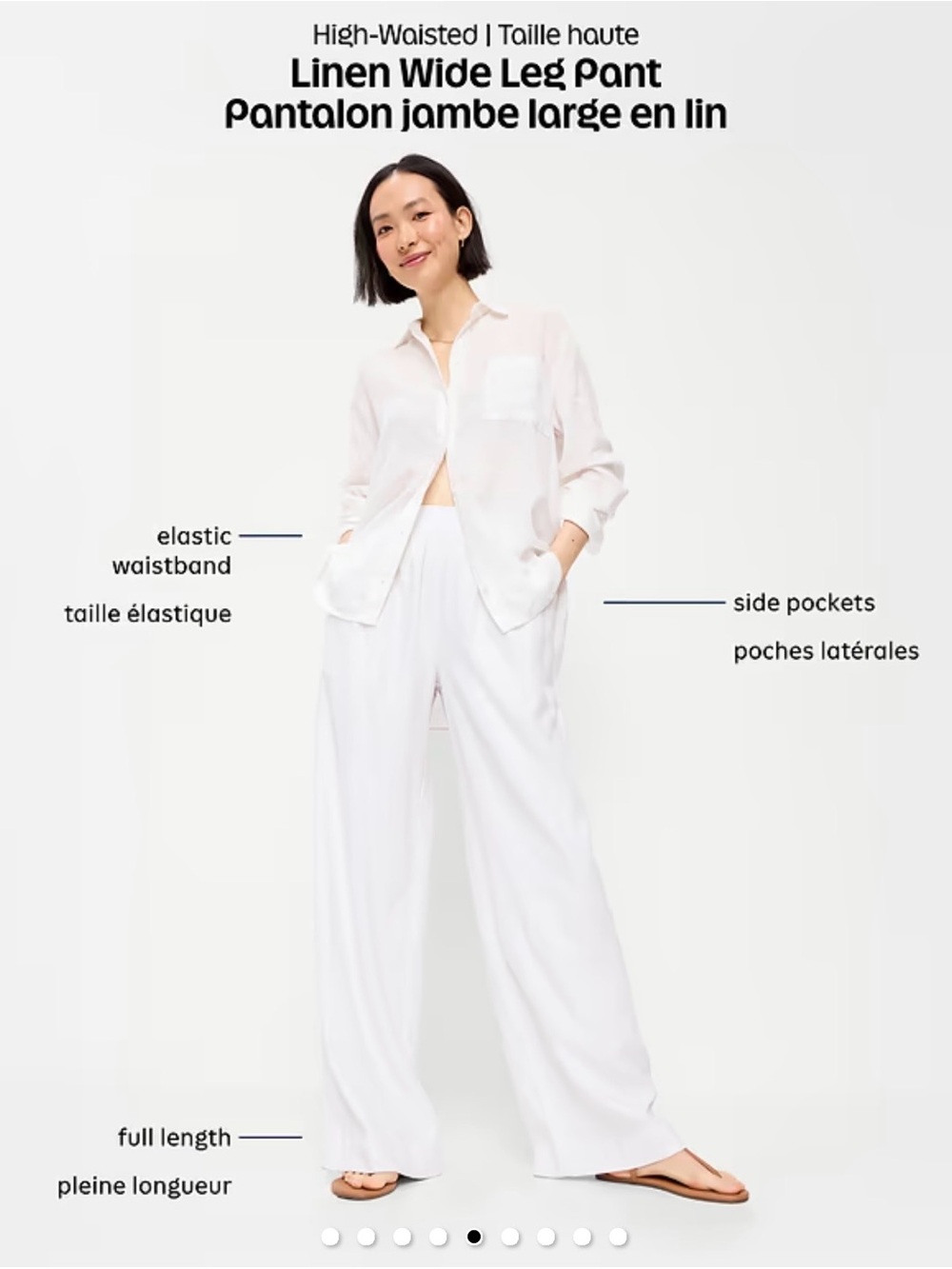 Old Navy Wide-Leg Linen-Blend Pants in Light Beige in Large Tall